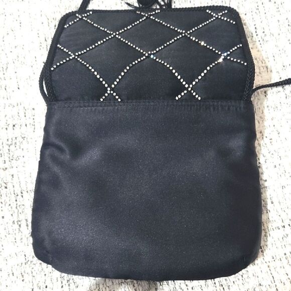 NWT Mik a Elegant Black Rhinestone Clutch with Tassel - Picture 7 of 10